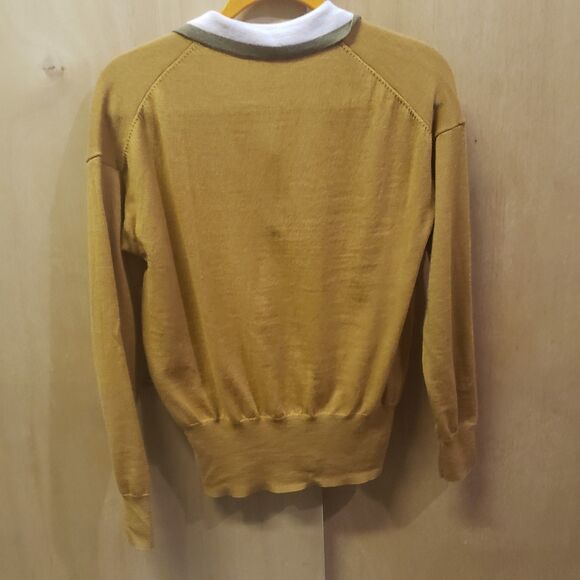 Madewell Color block Polo Sweater color-Golden Sunset Sz Medium HHH - Picture 5 of 6
